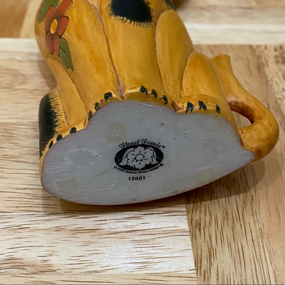 Vintage 2005 Second Nature Design Floral Friends 7 1/2” Cat Figurine Sculpture - Picture 14 of 15